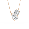 Round Pear Two Stone Necklace Cheap