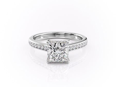 The Cameron Set With A 3 Carat Princess Moissanite Online now