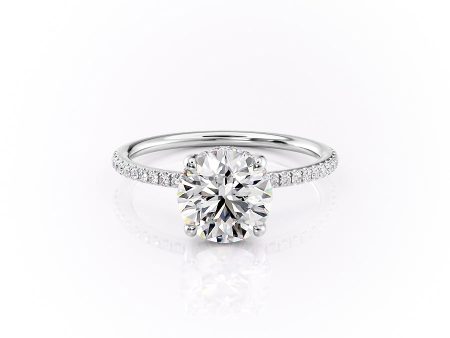 The Pave Sarah Set With A 4.5 Carat Round Moissanite For Discount