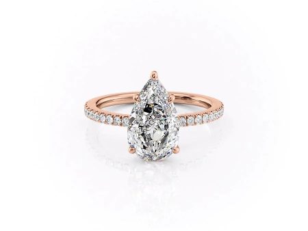 The Pave Eleanor Set With A 1.5 Carat Pear Moissanite Online now