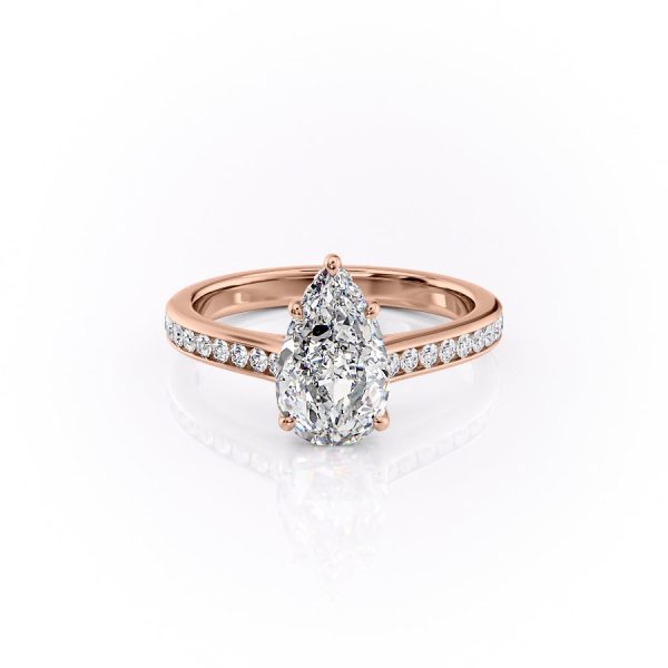 The Cameron Set With A 5 Carat Pear Moissanite Online now