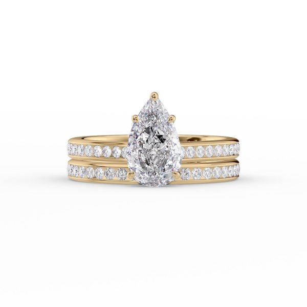 The Cameron Set With A 1 Carat Pear Moissanite Online Sale