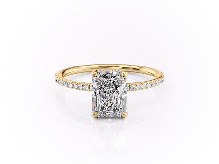 The Pave Sarah Set With A 3.5 Carat Radiant Moissanite on Sale