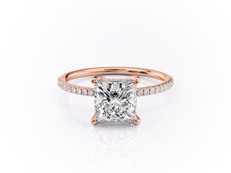 The Pave Sarah Set With A 3.5 Carat Princess Moissanite Fashion