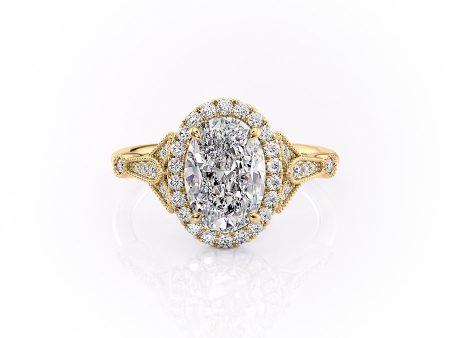 The Halo Stephanie Set With A 2 Carat Oval Moissanite Online Sale