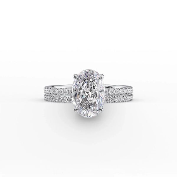 The Pave Eleanor Set With A 2.5 Carat Oval Moissanite Fashion