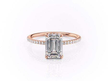 The Pave Sarah Set With A 3.5 Carat Emerald Moissanite Cheap