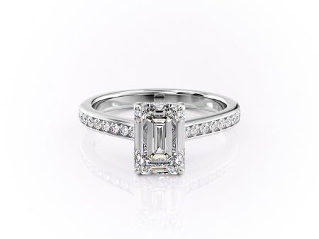 The Cameron Set With A 1 Carat Emerald Moissanite Online Sale