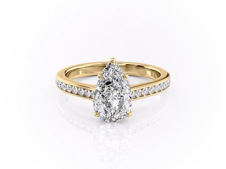 The Cameron Set With A 1 Carat Pear Moissanite Online Sale