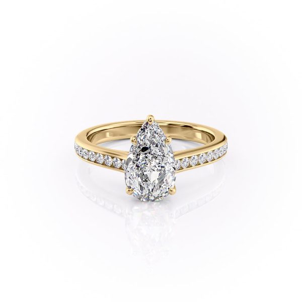 The Cameron Set With A 1 Carat Pear Moissanite Online Sale