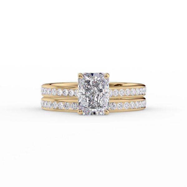 The Cameron Set With A 4 Carat Radiant Moissanite on Sale