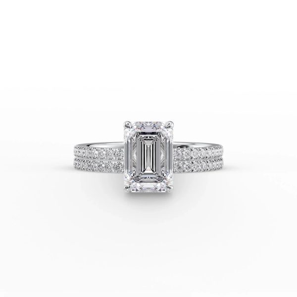 The Pave Eleanor Set With A 2 Carat Emerald Moissanite Online