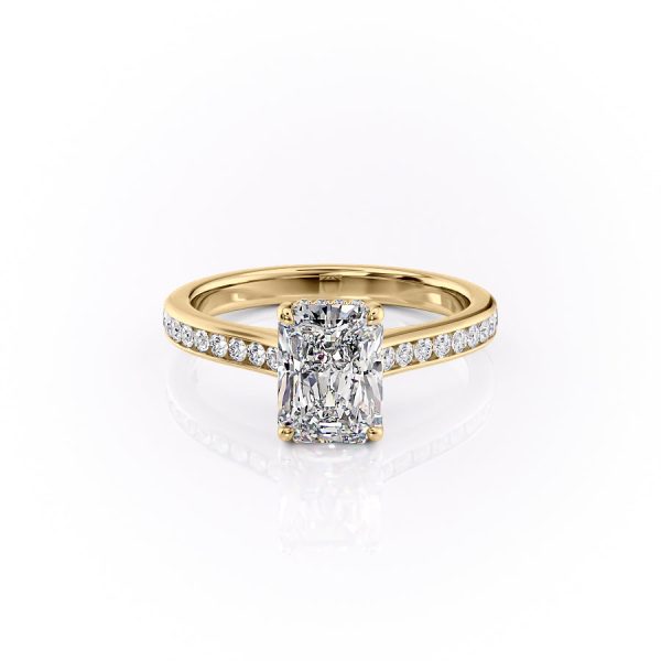 The Cameron Set With A 4 Carat Radiant Moissanite on Sale