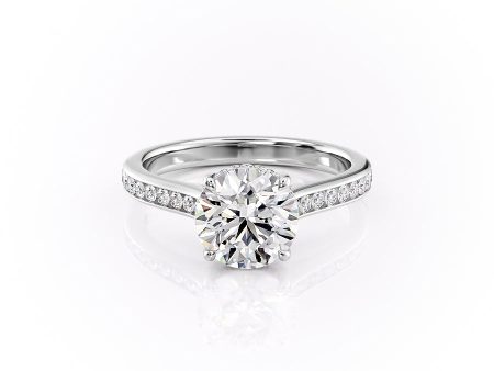 The Cameron Set With A 5 Carat Round Moissanite For Cheap