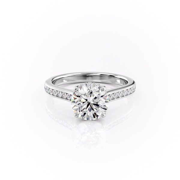 The Cameron Set With A 5 Carat Round Moissanite For Cheap