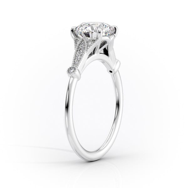 The Stephanie Set With A 2.5 Carat Princess Moissanite For Sale