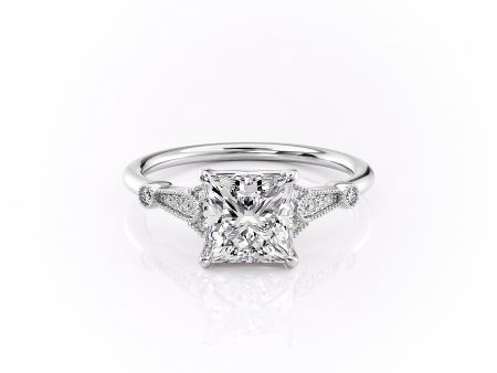 The Stephanie Set With A 3.5 Carat Princess Moissanite Online now