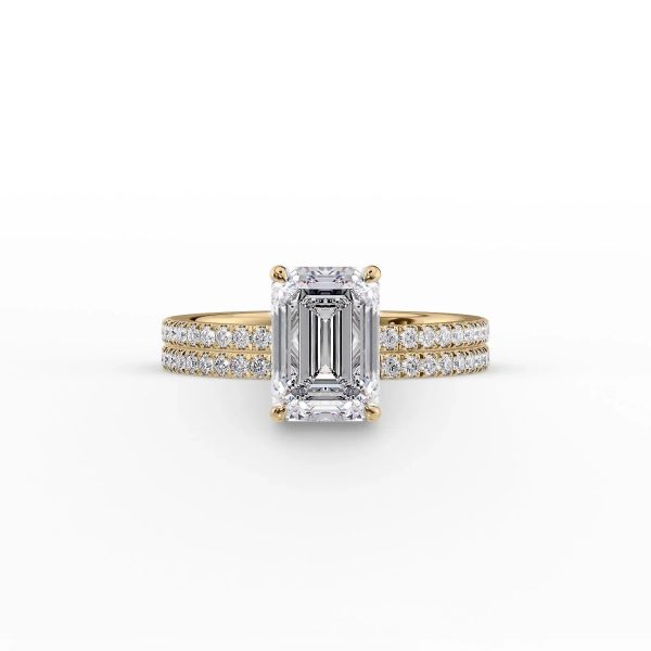 The Pave Eleanor Set With A 2.5 Carat Emerald Moissanite Supply