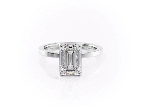 The Eleanor Set With A 2.5 Carat Emerald Moissanite on Sale