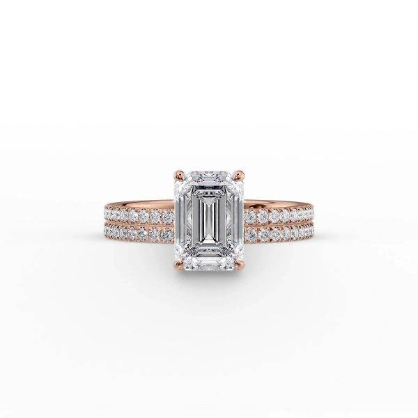 The Pave Eleanor Set With A 3 Carat Emerald Moissanite Fashion