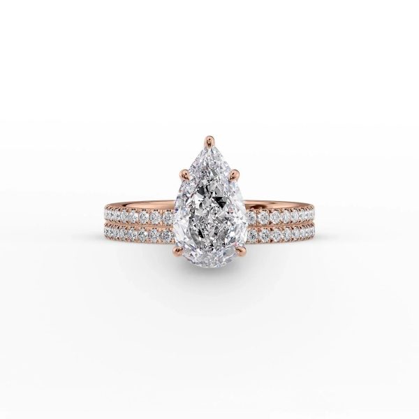 The Pave Eleanor Set With A 1.5 Carat Pear Moissanite Online now