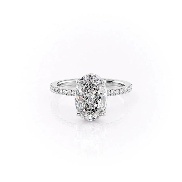 The Pave Eleanor Set With A 2.5 Carat Oval Moissanite Fashion