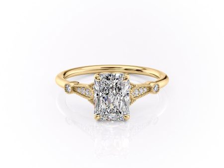 The Stephanie Set With A 3.5 Carat Radiant Moissanite For Cheap