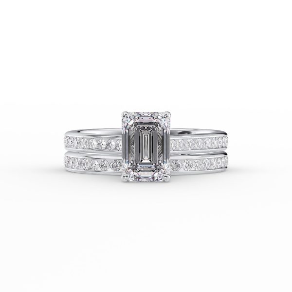 The Cameron Set With A 1 Carat Emerald Moissanite Online Sale