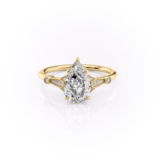 The Stephanie Set With A 3.5 Carat Pear Moissanite Discount