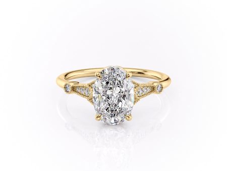 The Stephanie Set With A 3.5 Carat Oval Moissanite on Sale