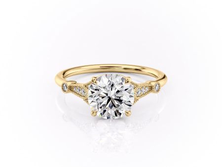 The Stephanie Set With A 4 Carat Round Moissanite Fashion