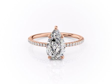 The Pave Sarah Set With A 3.5 Carat Pear Moissanite Discount