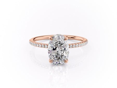 The Pave Sarah Set With A 5 Carat Oval Moissanite Online