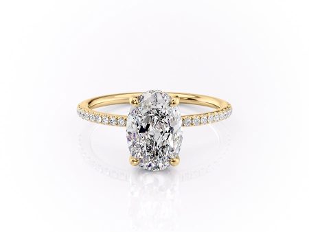 The Pave Sarah Set With A 4.5 Carat Oval Moissanite For Discount