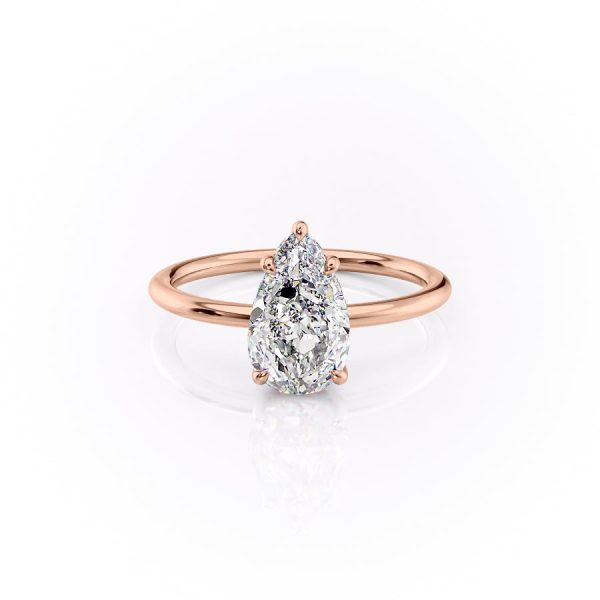 The Sandra Set With A 5 Carat Pear Moissanite For Sale